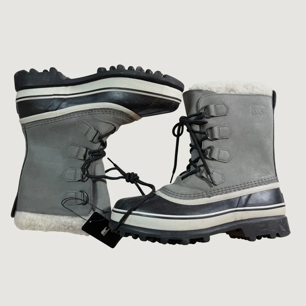 Sorel Caribou Womens Size 10 Gray Waterproof Insulated Snow Boots NL1005-051 New